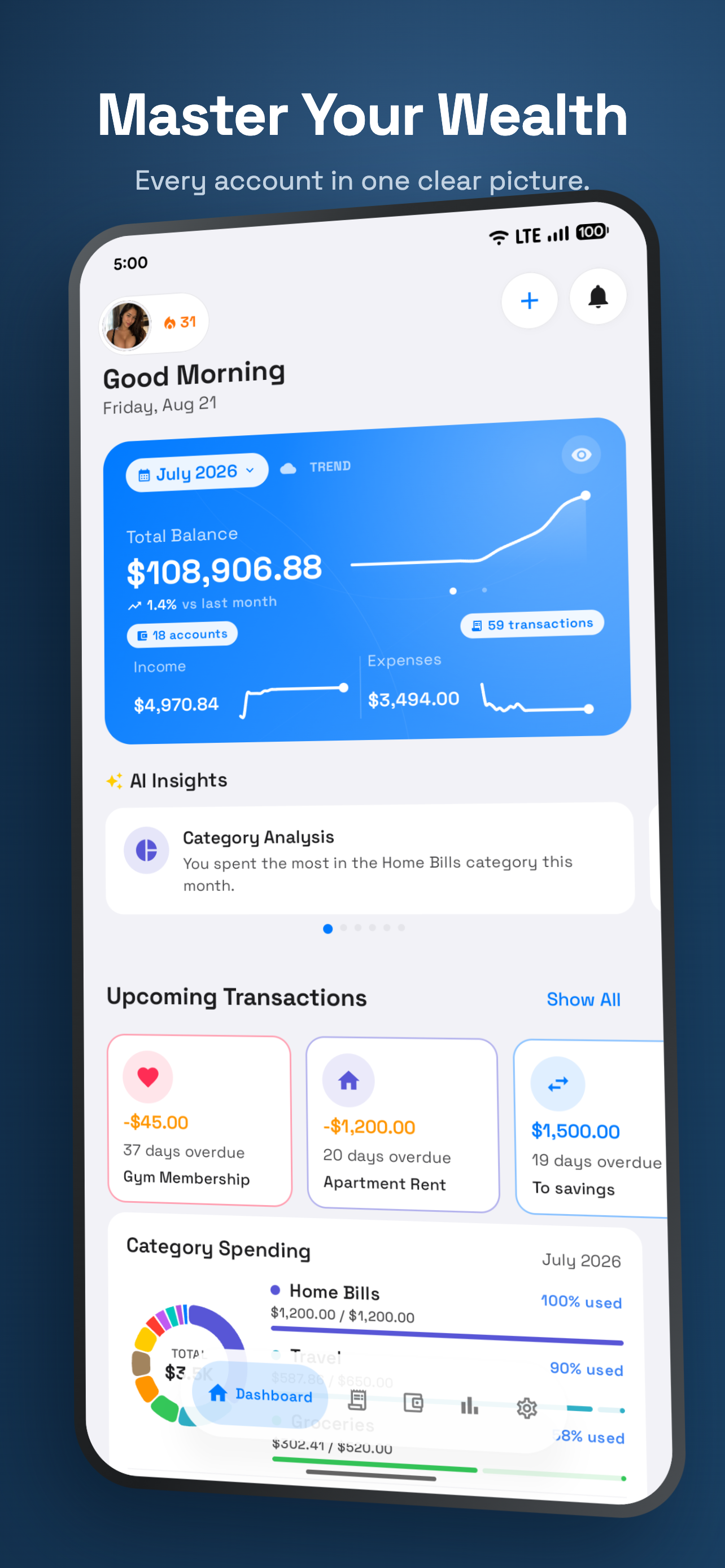 Master Your Wealth — every account in one clear picture