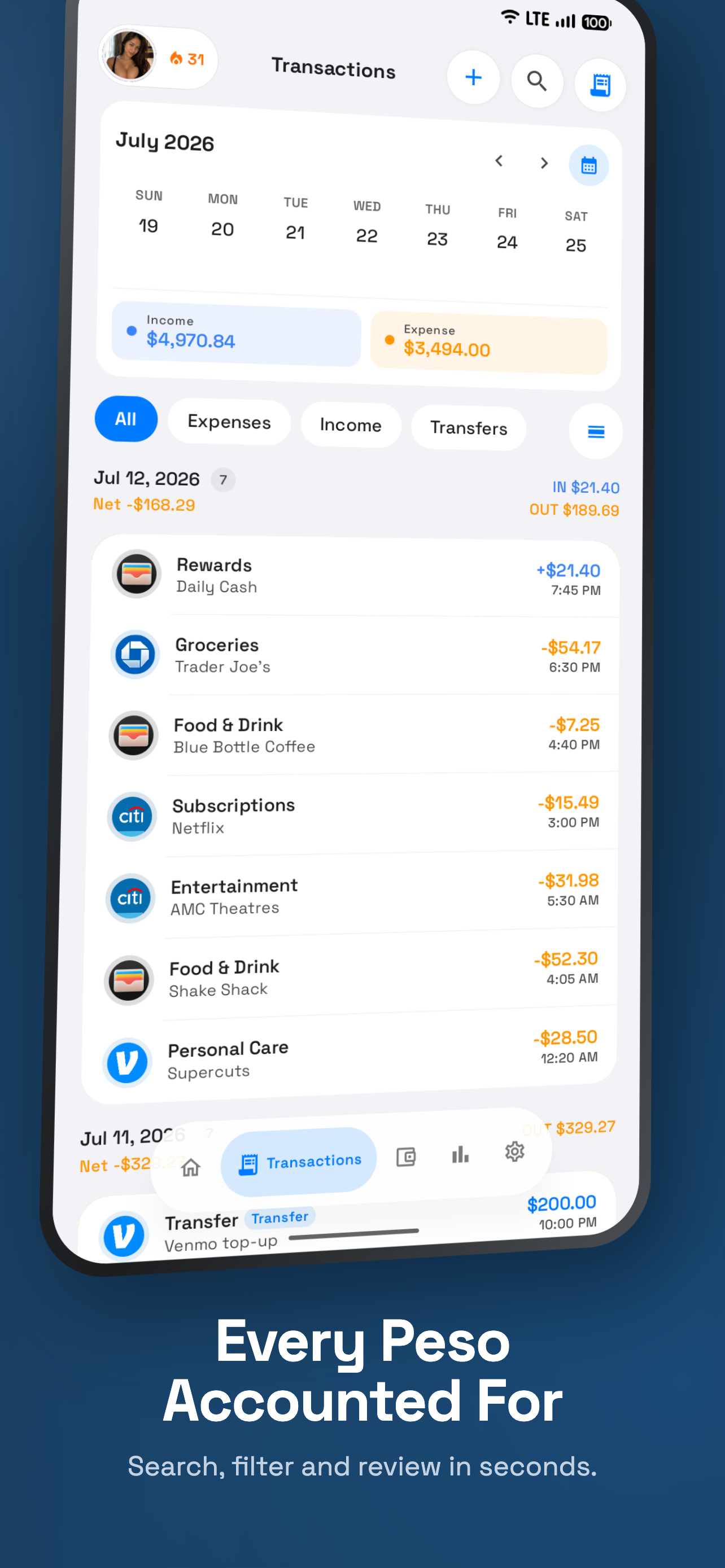 Every Peso Accounted For — search, filter and review in seconds
