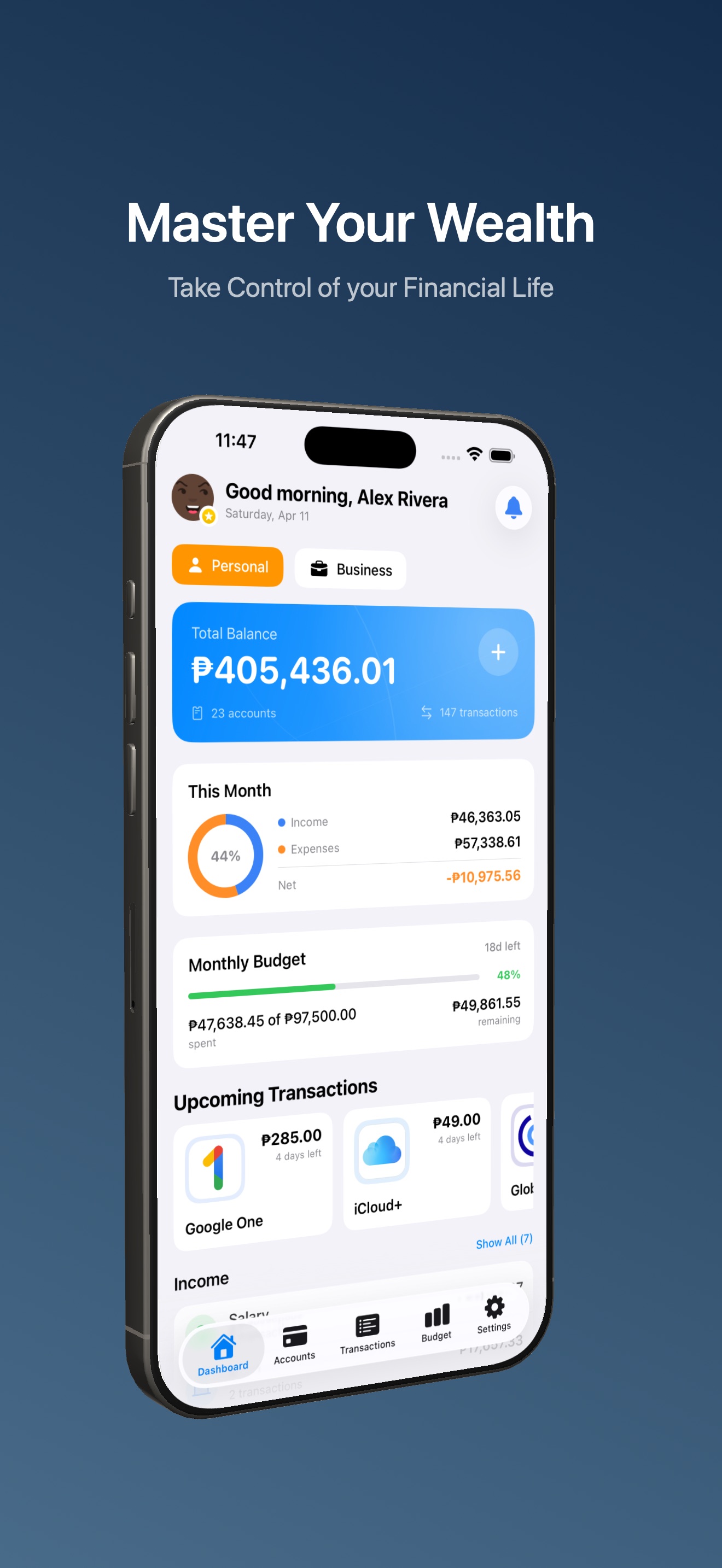 Mobile Ledger App Interface